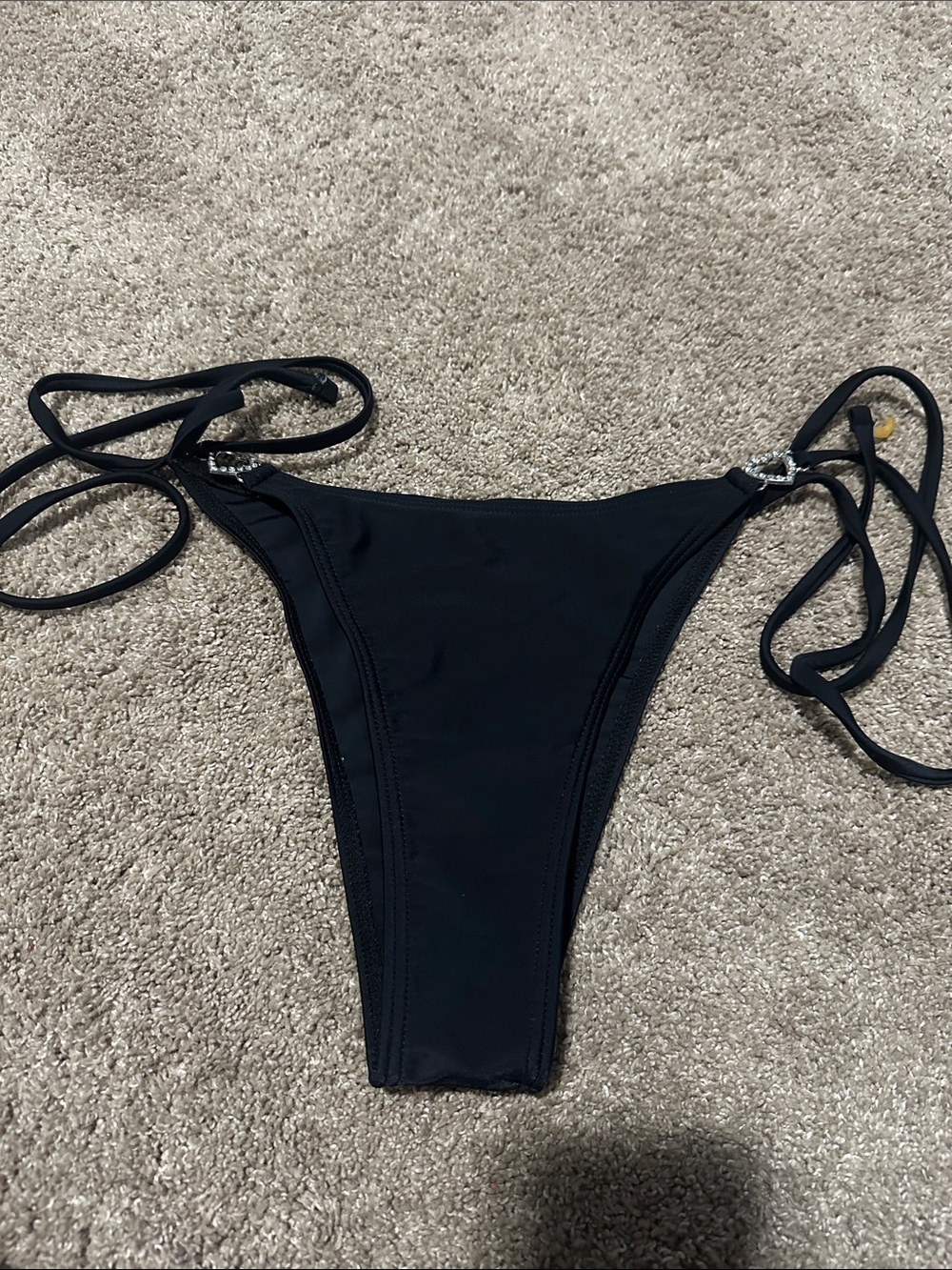Black Tie-Side Bikini Bottom